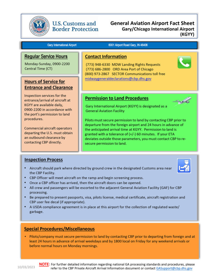 GYY Airport Factsheet